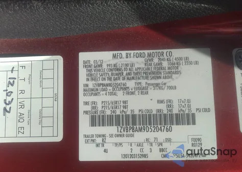 2013 Ford Mustang V6 Premium из США, поврежденный, VIN 1ZVBP8AM9D5204760